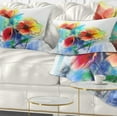 thumbnail image 1 of Designart Watercolor Multi color Flower Illustration - Floral Throw Pillow - 12x20, 1 of 1