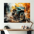 thumbnail image 1 of Designart "Watercolor-Painted Motorcycle Path" Motorcycle Wall Art Living Room, 1 of 7