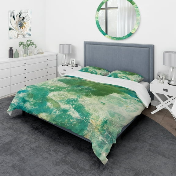 Designart 'Watercolor Rock II' Geometric Duvet Cover Set