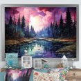 thumbnail image 1 of Designart "Watercolor Scenery Of Aurora Borealis III" Aurora Borealis Picture Framed Wall Art Living Room, 1 of 1