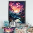 thumbnail image 1 of Designart "Watercolor Scenery Of Aurora Borealis VI" Aurora Borealis Picture Framed Wall Decor, 1 of 5