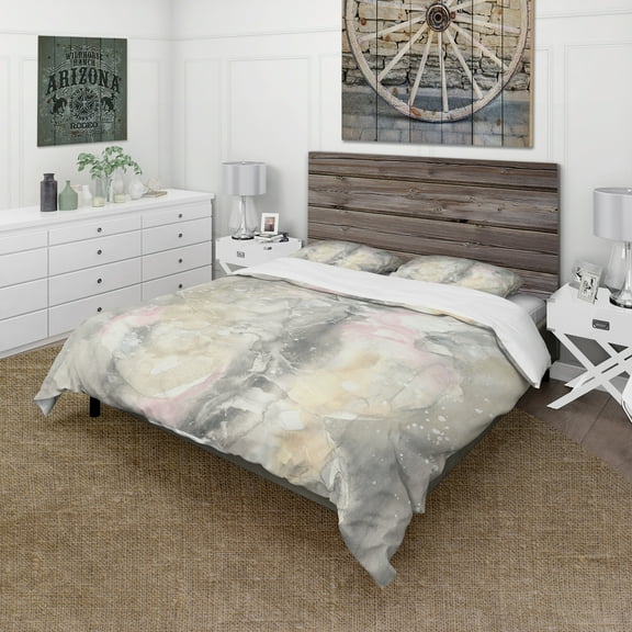 Designart 'Watercolor Snowflakes II' Cottage Duvet Cover Set