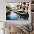 thumbnail image 1 of Designart "Watercolor Whimsy Beige Canal art painting I" Canals Floater Framed Canvas Wall Art, 1 of 7