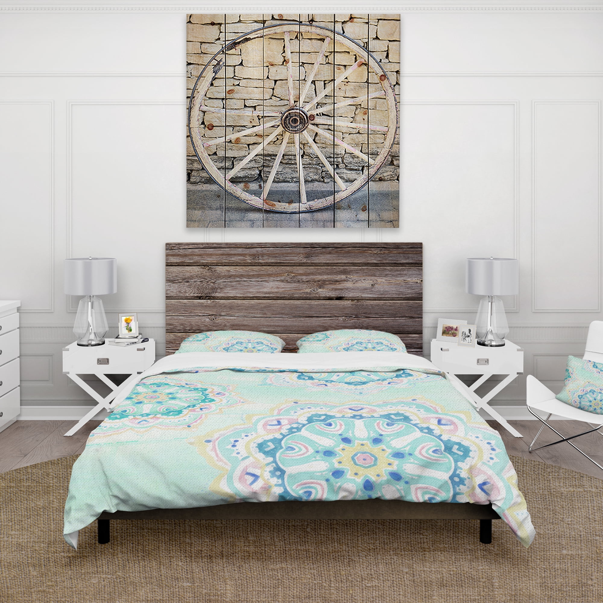 Designart 'Watercolor mandalas V' Traditional Duvet Cover Set