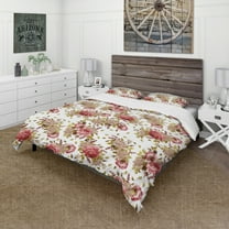 Designart 'Watercolored Roses, Peonies and Lavender' Floral Duvet Cover Set