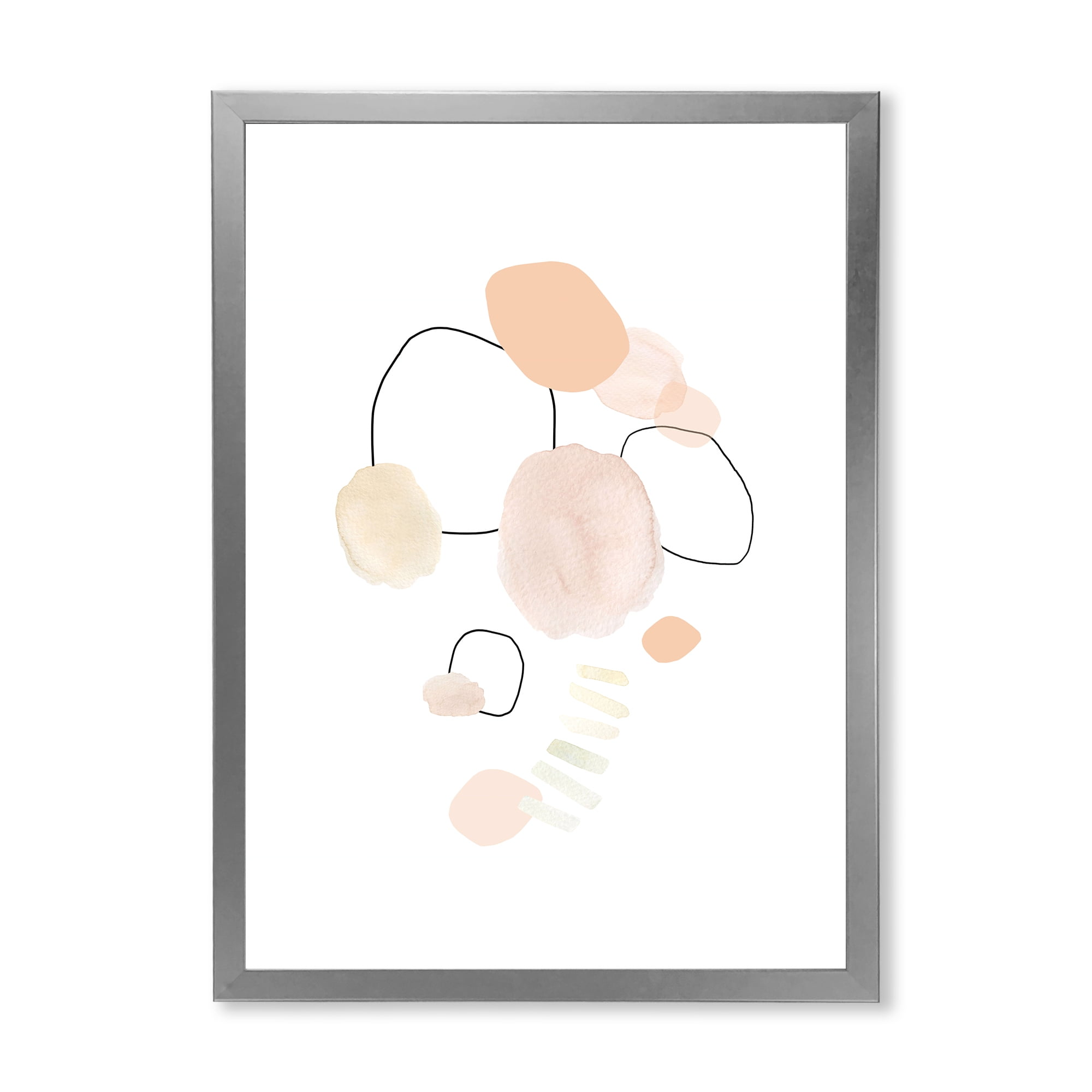 Designart 'Watercolour Stains On White' Shabby Chic Framed Art Print