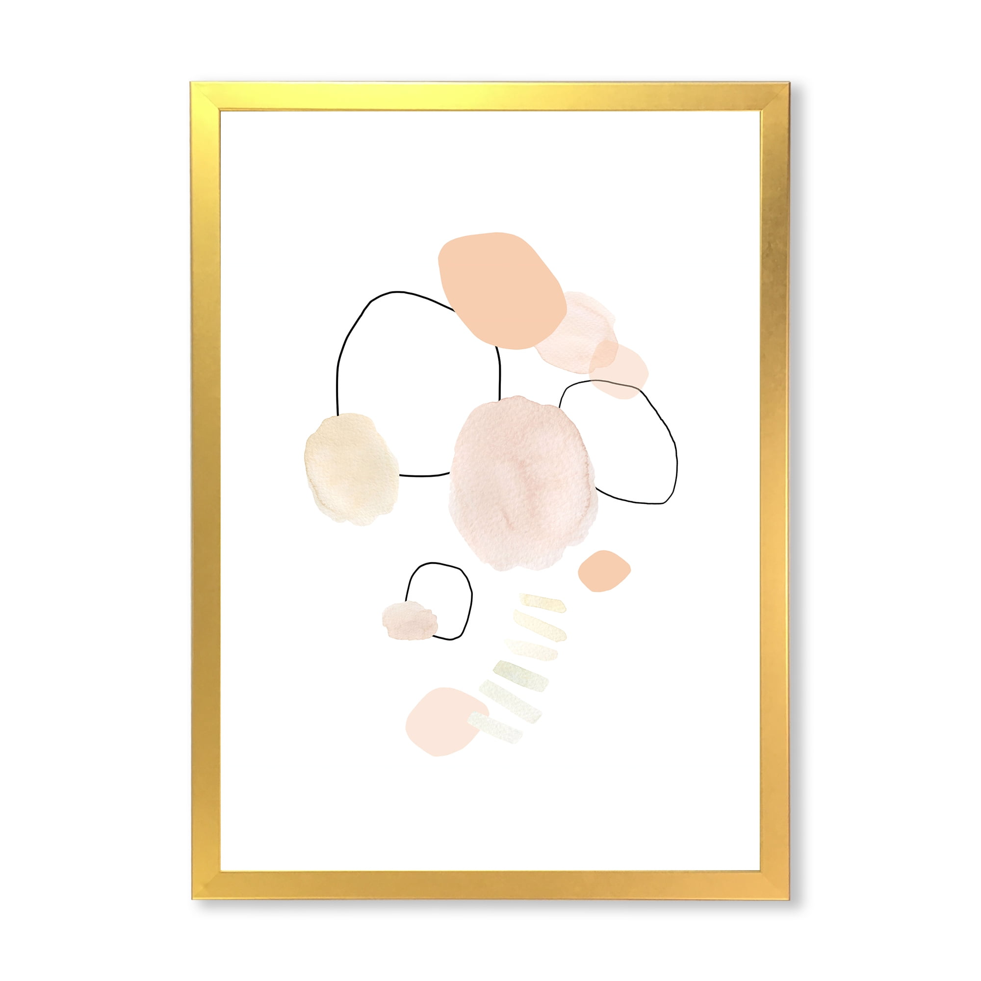 Designart 'Watercolour Stains On White' Shabby Chic Framed Art Print