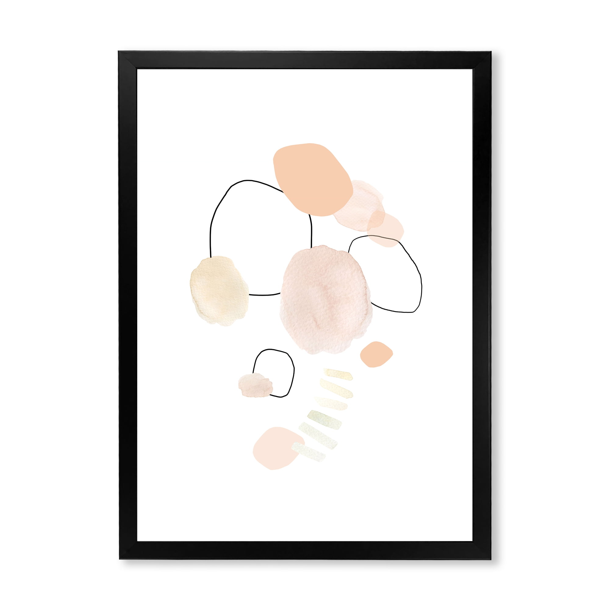Designart 'Watercolour Stains On White' Shabby Chic Framed Art Print