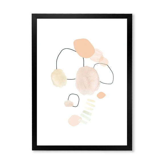 Designart 'Watercolour Stains On White' Shabby Chic Framed Art Print