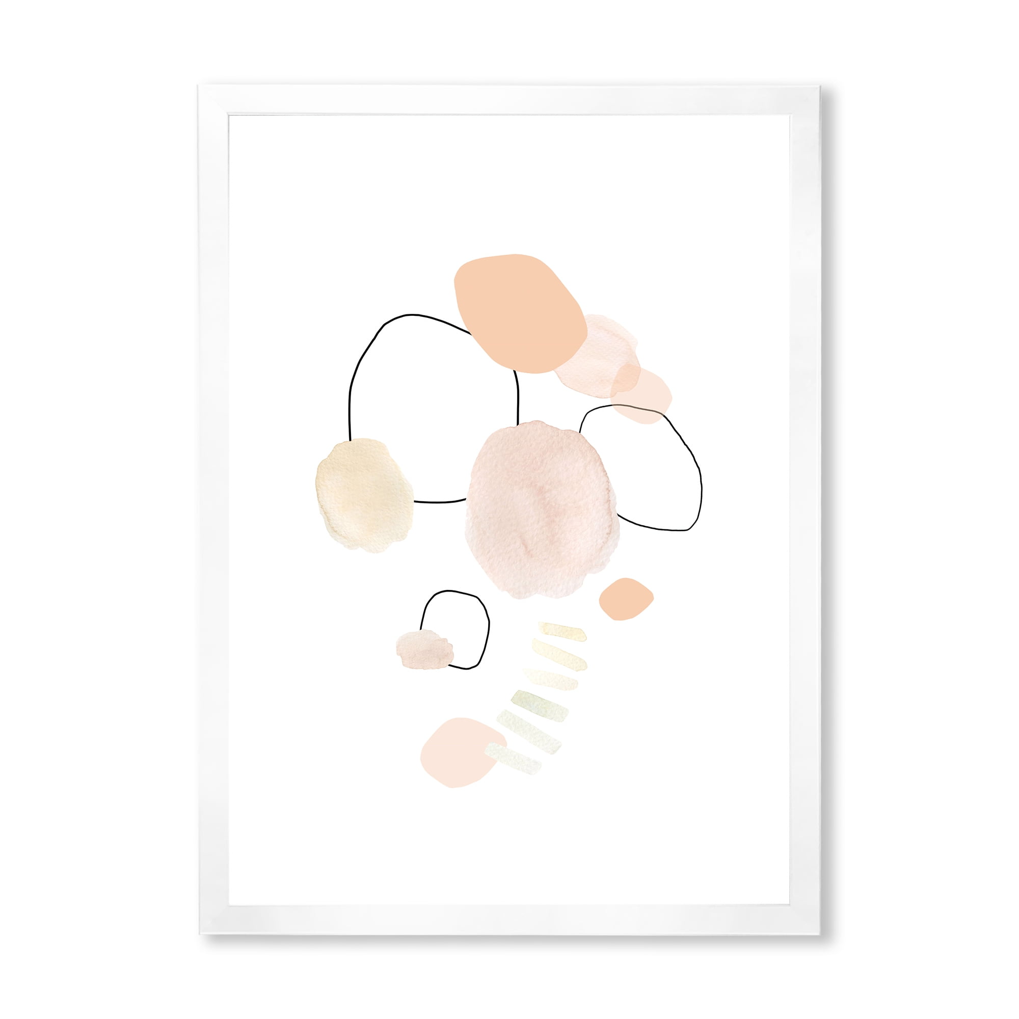 Designart 'Watercolour Stains On White' Shabby Chic Framed Art Print