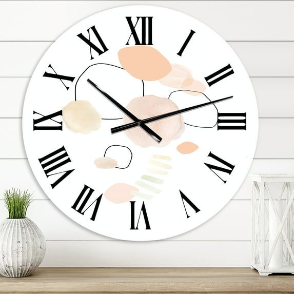 Designart 'Watercolour Stains' Shabby Chic Wall Clock