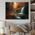 thumbnail image 1 of Designart "Waterfall In Autumn II" Landscape Forest Wall Art For Bathroom, 1 of 5