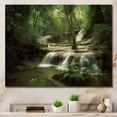 thumbnail image 1 of Designart "Waterfall In Dense Forest II" Landscape Mountains Canvas Print, 1 of 5