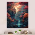 thumbnail image 1 of Designart "Waterfall of Nippon Leaves II" Tree Floral Metal Wall Art, 1 of 5