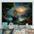 thumbnail image 1 of Designart "Waters Boat Magical III" Transportation Floater Framed Wall Art Print, 1 of 7