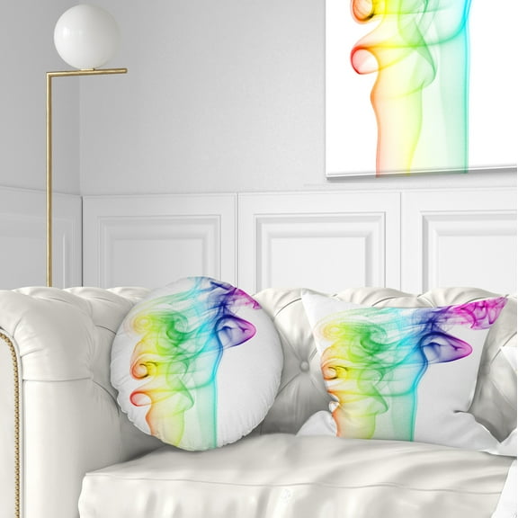 Designart Wave Light Art - Abstract Throw Pillow - 12x20