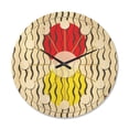 thumbnail image 1 of Designart 'Wave Retro Pattern' Mid-Century Modern Wood Wall Clock, 1 of 5