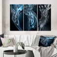 thumbnail image 1 of Designart "Waveform Dreams Black Monochrome Vision" Fractals Wall Art Set Of 3 - Black Fractals Gallery Set For Office Decor, 1 of 7