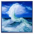 thumbnail image 1 of Designart 'Waves Breaking During Wild Blue Ocean Tide' Nautical & Coastal Framed Canvas Wall Art Print, 1 of 1