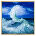 thumbnail image 1 of Designart 'Waves Breaking During Wild Blue Ocean Tide' Nautical & Coastal Framed Canvas Wall Art Print, 1 of 5