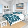 thumbnail image 1 of Designart 'Waves Pattern' Nautical & Coastal Duvet Cover Set, 1 of 4