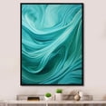 thumbnail image 1 of Designart "Waves Warping In A Turquoise Hue I" Abstract Shapes Floater Framed Wall Art Living Room, 1 of 5