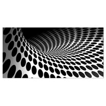 Designart 'Waves and Circles Black n’ White ' Abstract Canvas Art Print