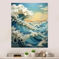 thumbnail image 1 of Designart "Waves in Kinetic Blue II" Coastal Waves Metal Wall Decor, 1 of 1