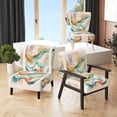 thumbnail image 1 of Designart "Waves of Multicolor Abstraction I" Green Modern Upholstered Accent Chair - Modern Arm Chair For Living Room, 1 of 5