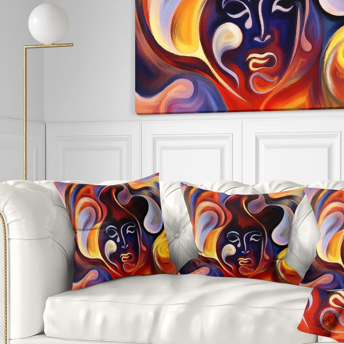 Designart Waves of Thought - Abstract Throw Pillow - 18x18