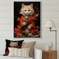 thumbnail image 1 of Designart "Waving Manekineko Japon wall decor I" Animals Floater Framed Wall Decor, 1 of 7