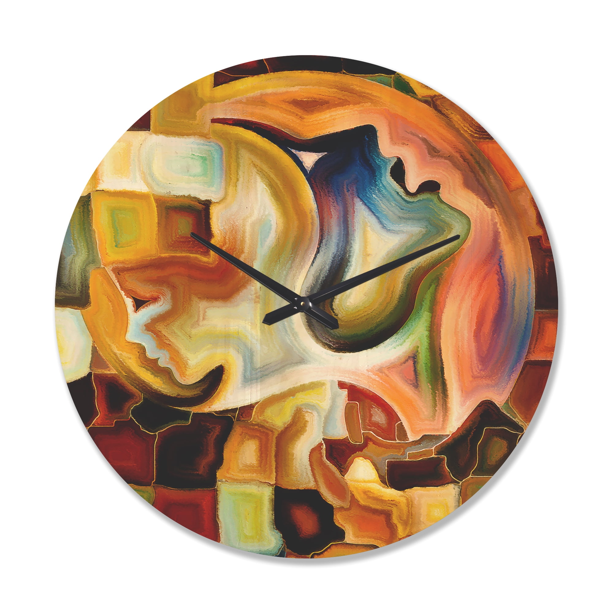 Designart 'Way of Inner Fractal' Modern Wood Wall Clock
