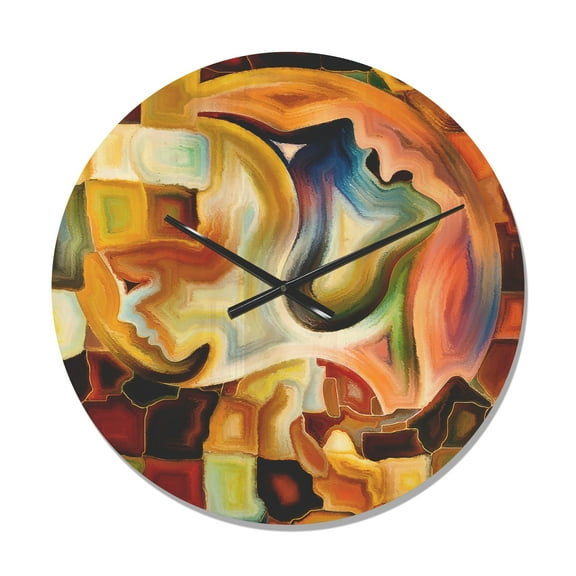 Designart 'Way of Inner Fractal' Modern Wood Wall Clock