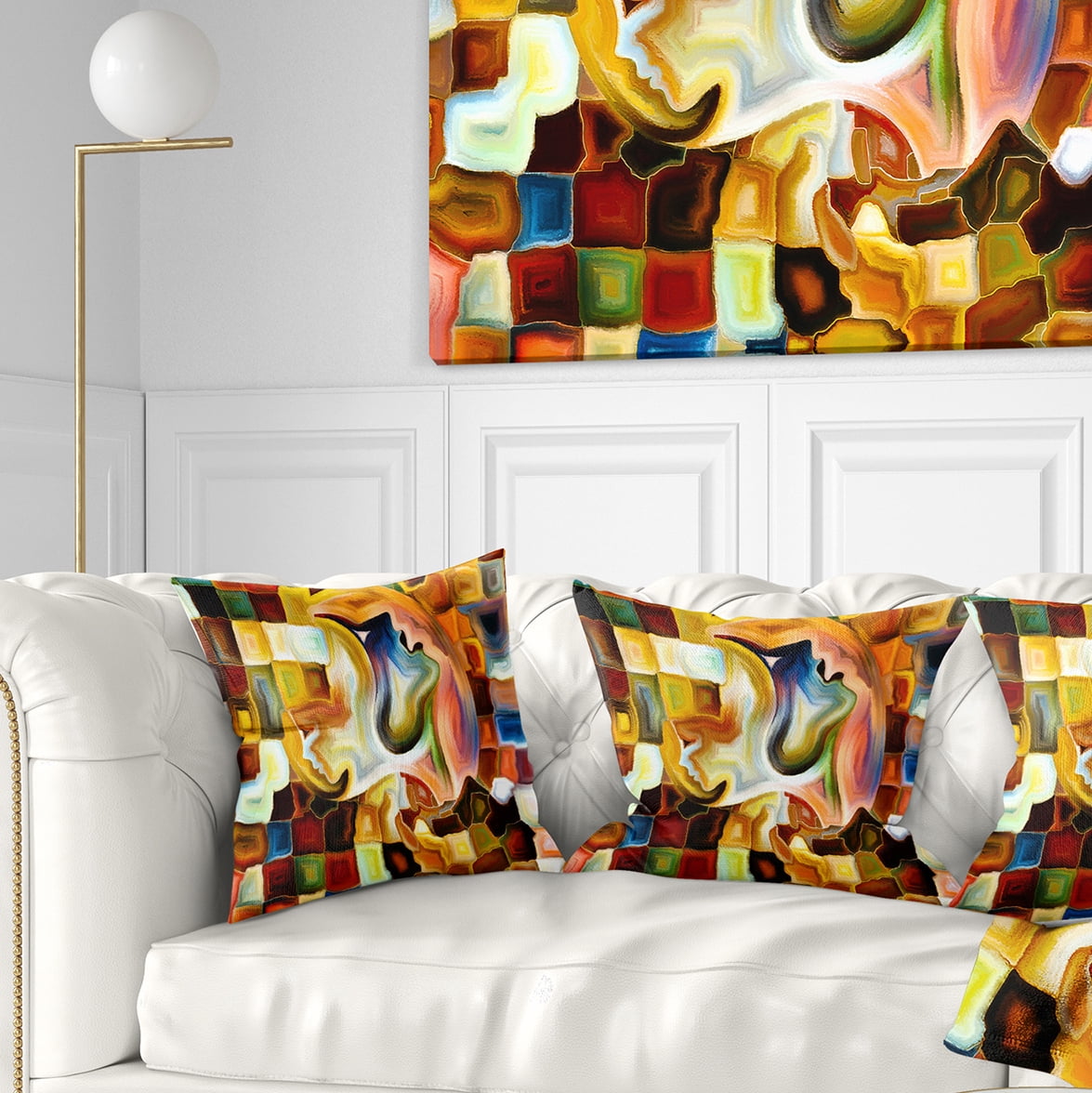 Designart Way of Inner Paint - Abstract Throw Pillow - 18x18