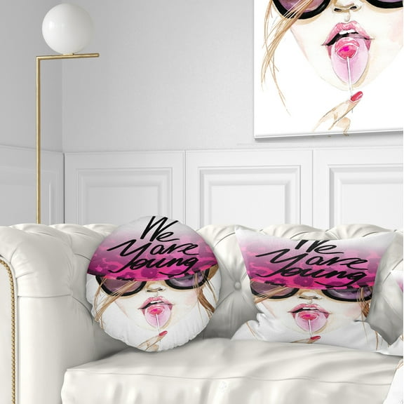 Designart We Are Young - Modern Portrait Throw Pillow - 12x20