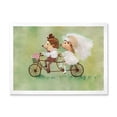 thumbnail image 1 of Designart 'Wedding Couple of Hedgehogs Riding A Bike' Traditional Framed Art Print, 1 of 4