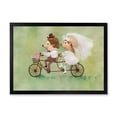 thumbnail image 1 of Designart 'Wedding Couple of Hedgehogs Riding A Bike' Traditional Framed Art Print, 1 of 4