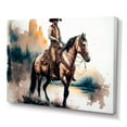 thumbnail image 1 of Designart Western Cowboy Riding A Horse I Canvas Wall Art, 1 of 5