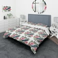thumbnail image 1 of Designart 'Whale and Roses' Traditional Duvet Cover Set, 1 of 4