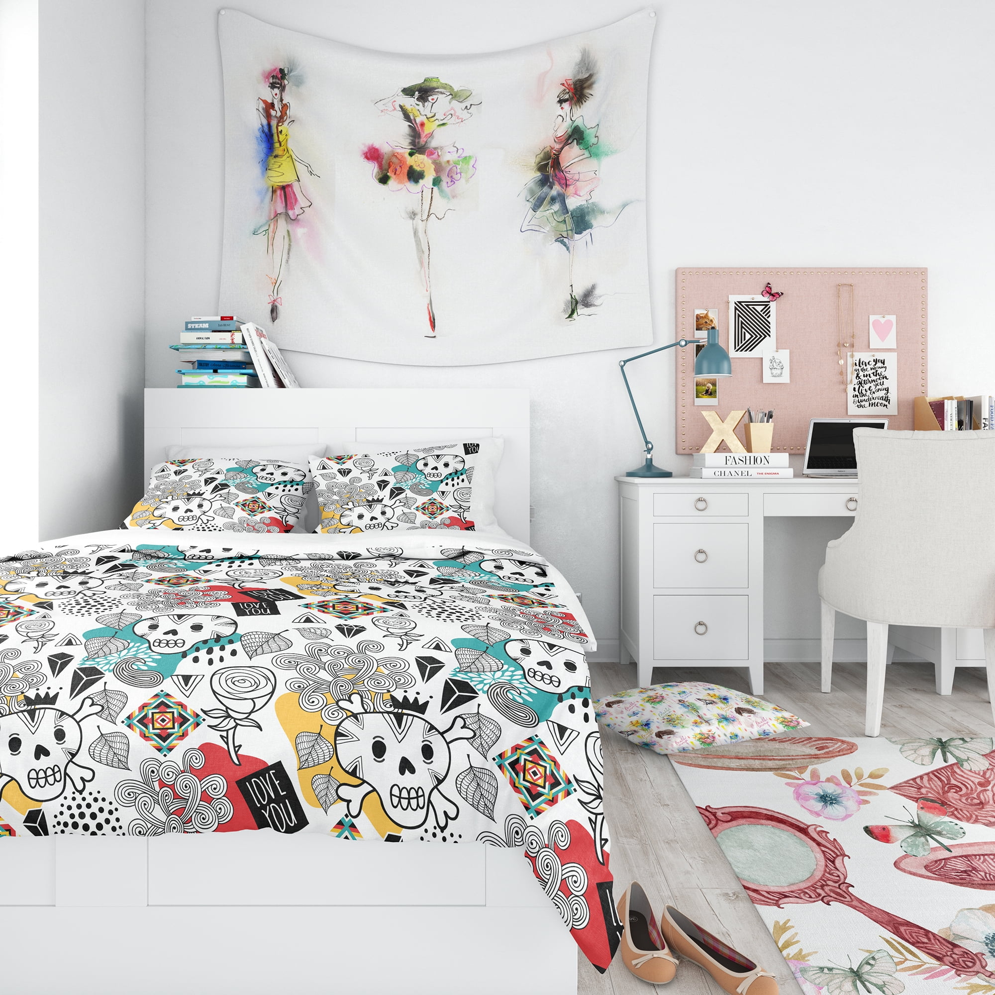 Designart 'Whales Pattern' Teen Duvet Cover Set