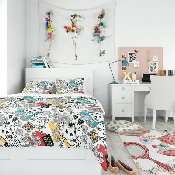 Designart 'Whales Pattern' Teen Duvet Cover Set