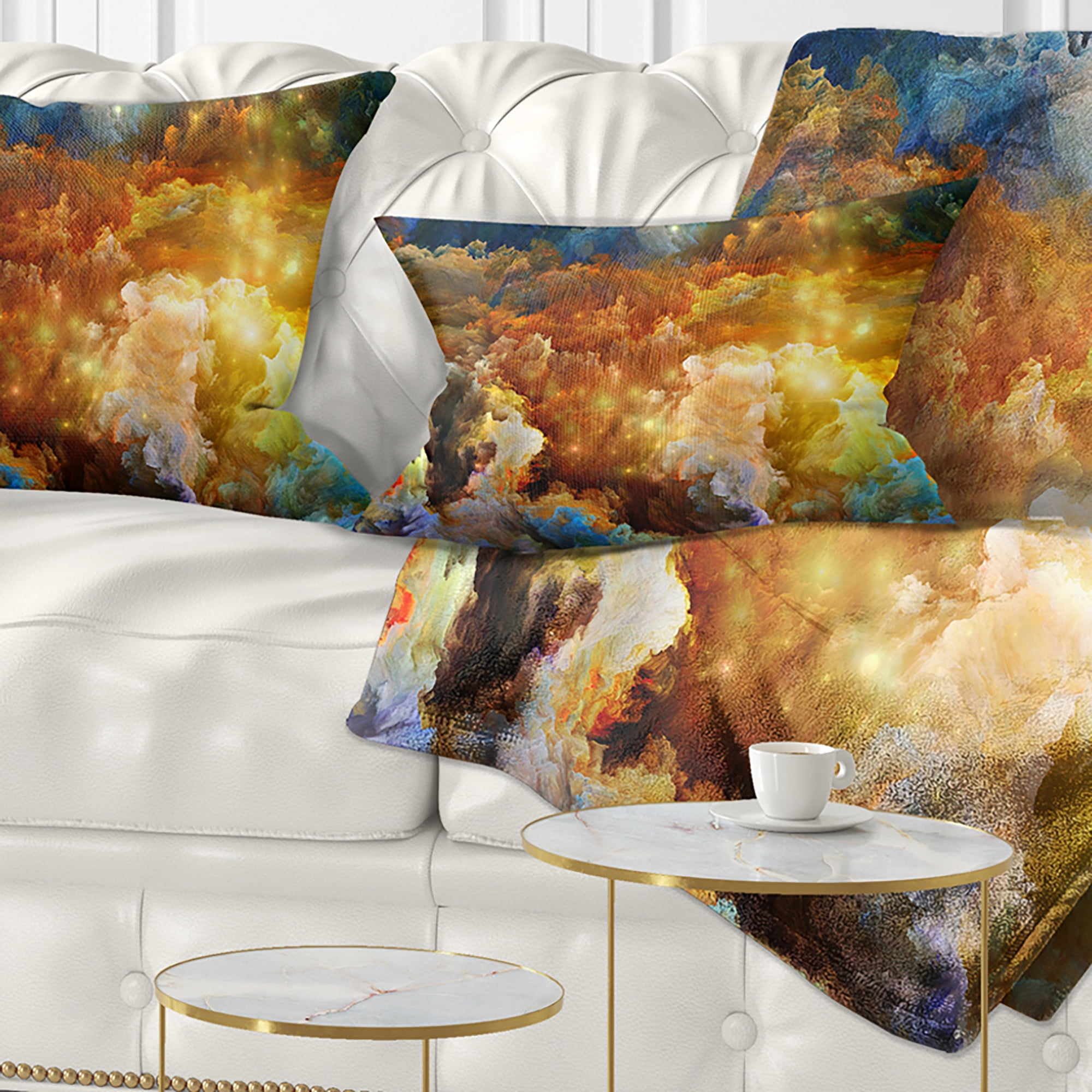 Designart What Colors May Come - Abstract Throw Pillow - 12x20