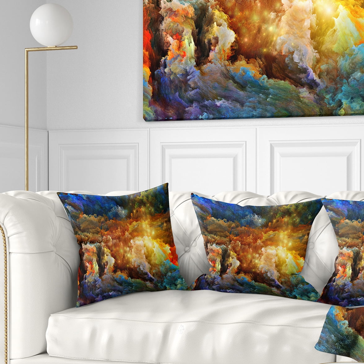 Designart What Colors May Come - Abstract Throw Pillow - 18x18