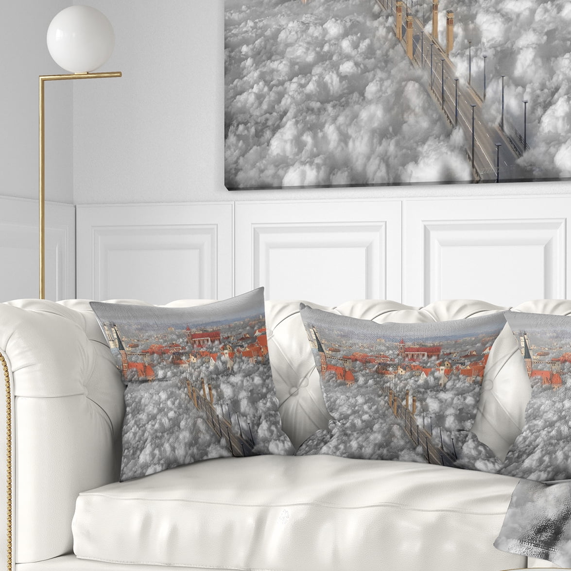 Designart When the Cloud Descends - Abstract Throw Pillow - 16x16