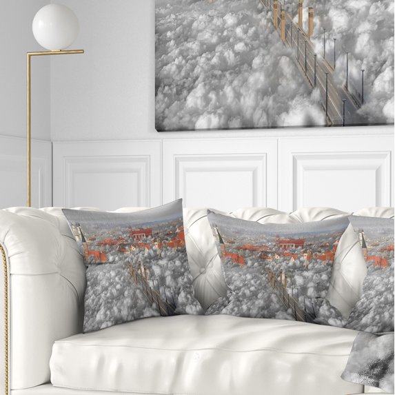 Designart When the Cloud Descends - Abstract Throw Pillow - 16x16