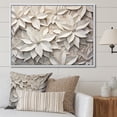 thumbnail image 1 of Designart "Whimsical Blooms Of Beige Paper Poinsettias I" Poinsettias Floater Framed Wall Decor, 1 of 5