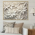 thumbnail image 1 of Designart "Whimsical Blooms Of Beige Paper Poinsettias I" Poinsettias Floater Framed Wall Decor, 1 of 5