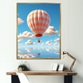 thumbnail image 1 of Designart "Whimsical High-Flying Balloon II" Hot Air Balloon Floater Framed Wall Art Living Room, 1 of 5