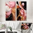 thumbnail image 1 of Designart "Whimsical Liquid Pink and Gold Art Glamorous Charm" Abstract Shapes Wall Art Set Of 2 - Transitional Gold Canvas Set For Living Room Decor, 1 of 6