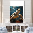 thumbnail image 1 of Designart "Whimsical Turtle: Ocean Explorer" Animals Turtle Canvas Art Print, 1 of 7